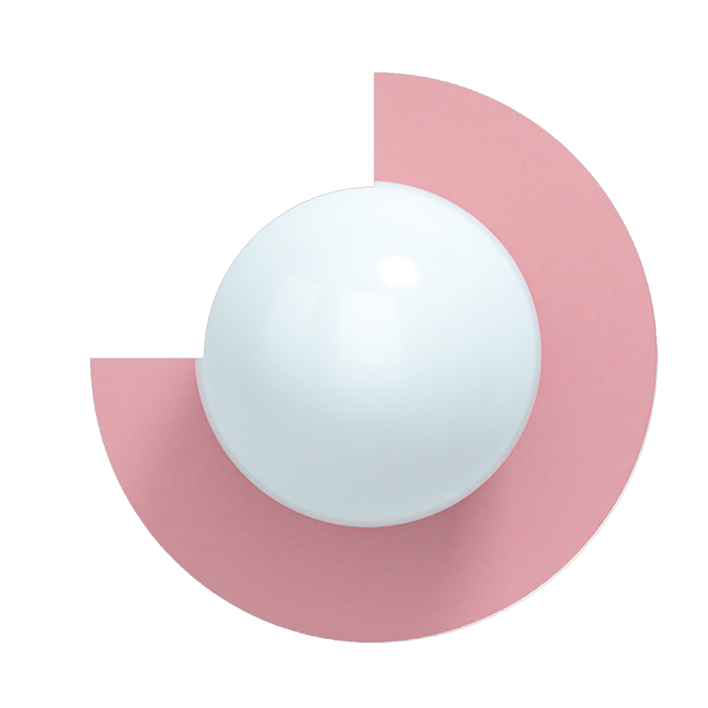 Applique murale en verre opalin et acier bubblegum pink 37x30cm Circle 270 L - Swedish Ninja