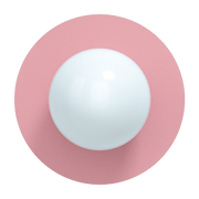 Circle Applique in vetro opalino e acciaio rosa bubblegum 28 cm 360 S - Swedish Ninja