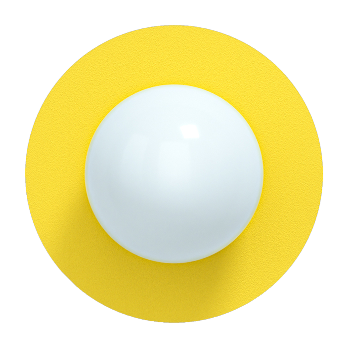 Circle Applique in vetro opalino e acciaio giallo sole 28 cm 360 S - Swedish Ninja