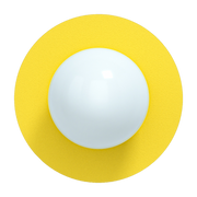 applique murale en verre opalin et acier sunshine yellow 28cm Circle 360 S - Swedish Ninja