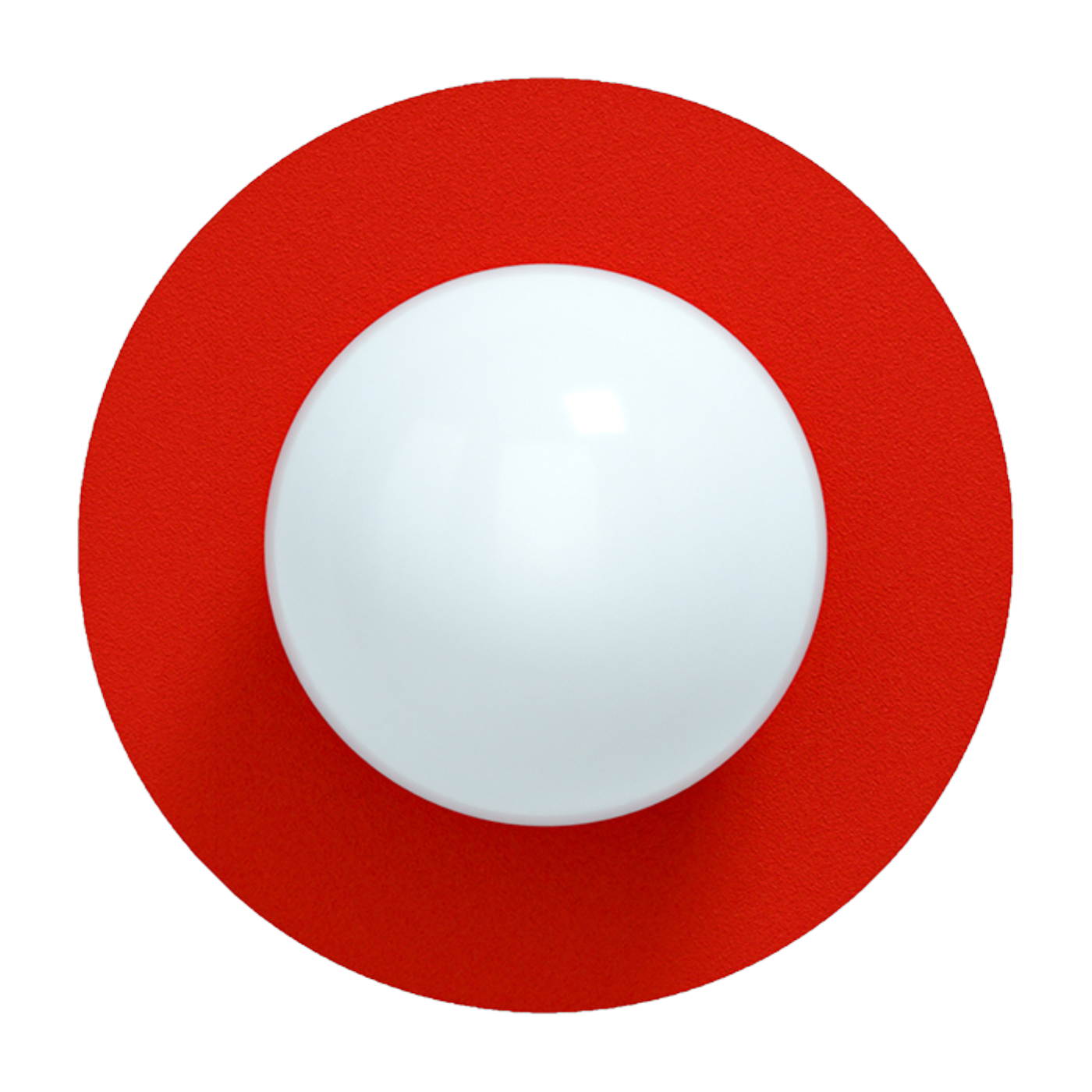 Circle Applique in vetro opalino e acciaio rosso fragola 28 cm 360 S - Swedish Ninja