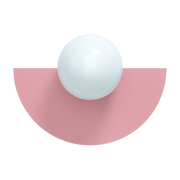 Applique murale en verre opalin et acier bubblegum pink 37x22cm Circle 180 S - Swedish Ninja