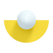 Applique murale en verre opalin et acier sunshine yellow 37x22cm Circle 180 S - Swedish Ninja