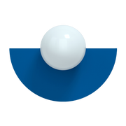 Wandleuchte aus Opalglas und Stahl electric blue 37x22cm Circle 180 S -. Swedish Ninja