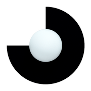 Applique murale en verre opalin et acier ninja black 37x22cm Circle 270 S - Swedish Ninja