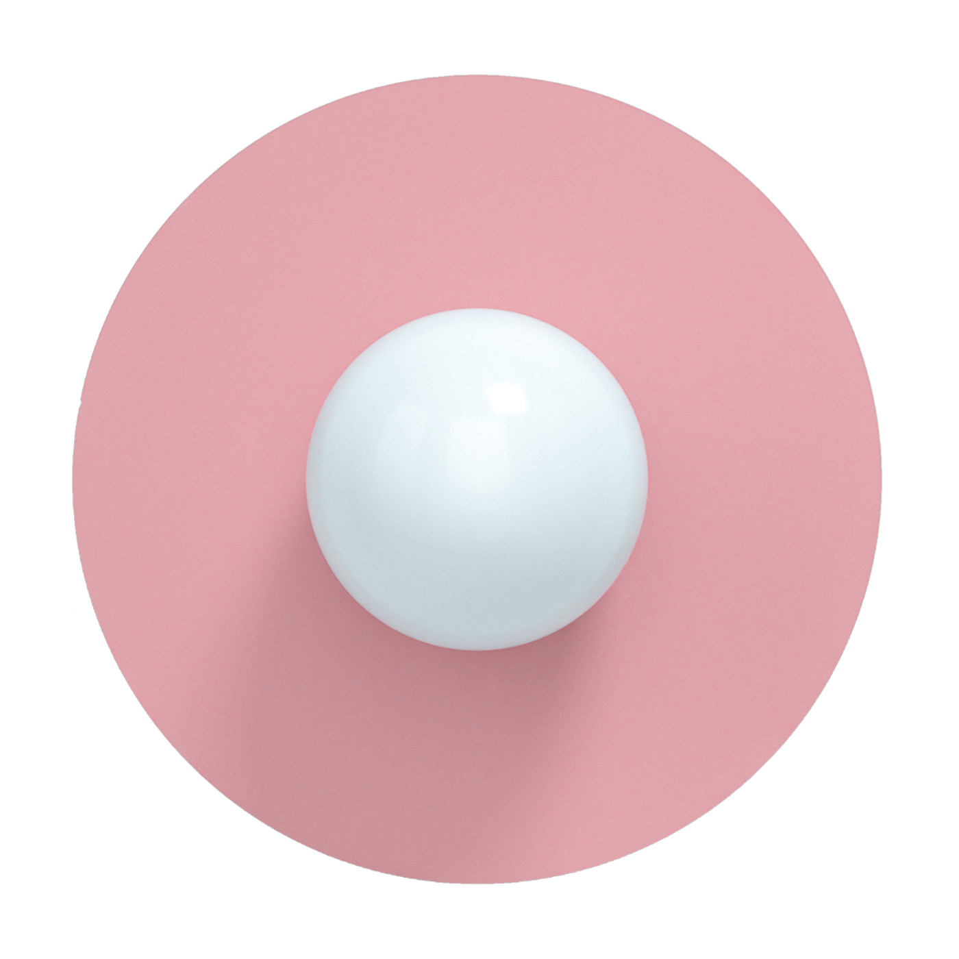 Circle Applique in vetro opalino e acciaio rosa bubblegum 37x22cm 360 S - Swedish Ninja