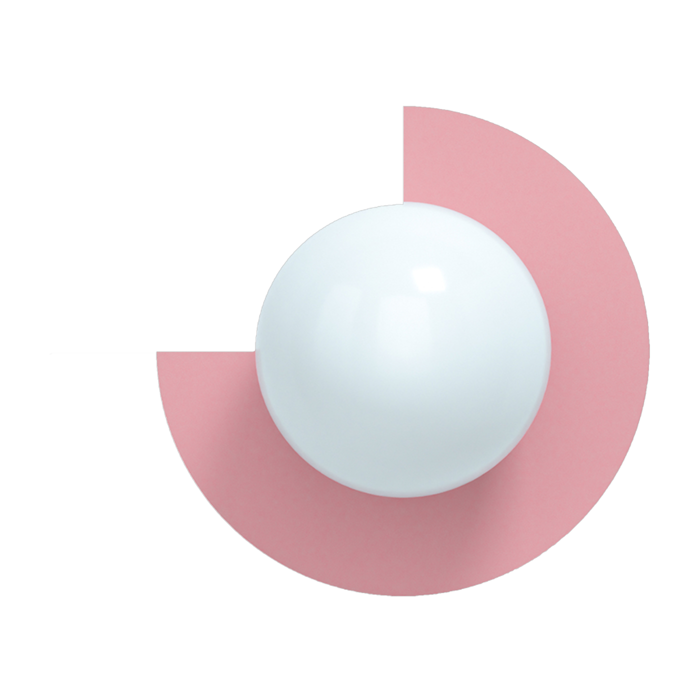Wandleuchte aus Opalglas und Stahl bubblegum pink 28cm Circle 270 S -. Swedish Ninja
