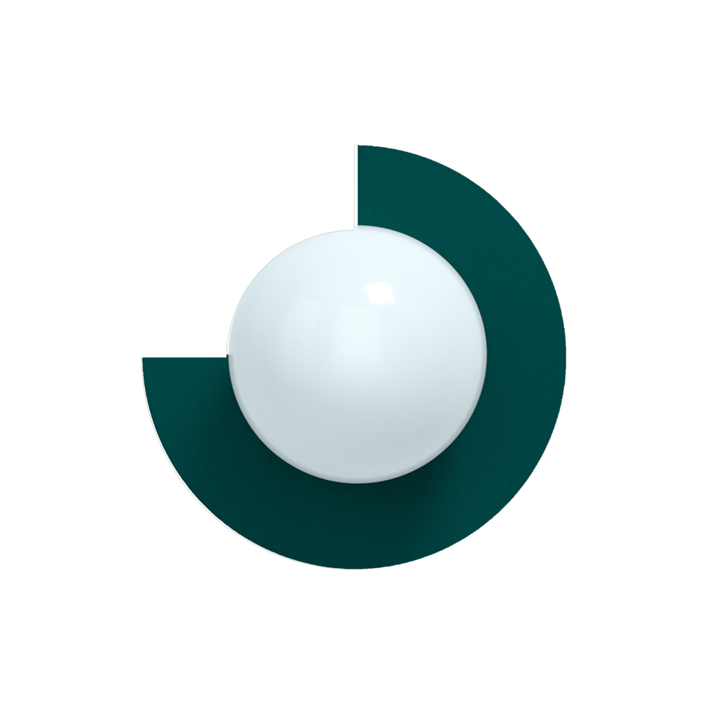 Wandleuchte aus Opalglas und Stahl peacook green 28cm Circle 270 S - - Swedish Ninja