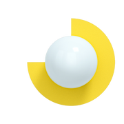 Circle Aplique de cristal opalino y acero amarillo sol 28cm 270 S - Swedish Ninja