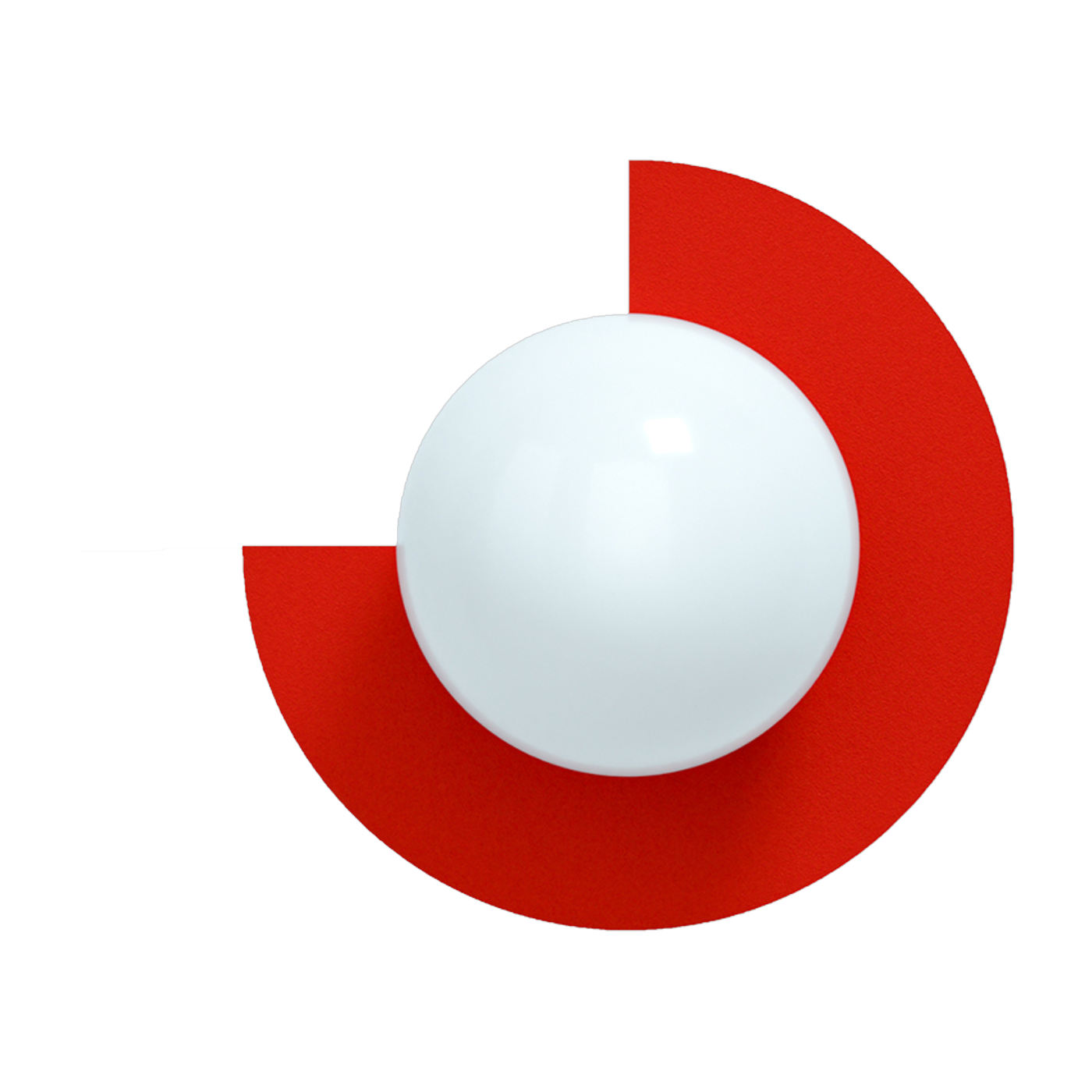 Wandleuchte aus Opalglas und Stahl strawberry red 28cm Circle 270 S - -. Swedish Ninja
