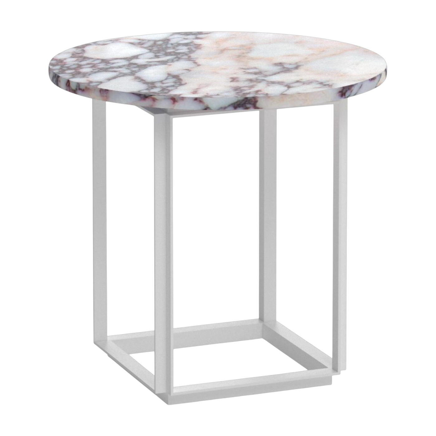 Side table in marbre white viola Ø50 cm Florence - New Works