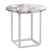 Side table in marbre white viola Ø50 cm Florence - New Works