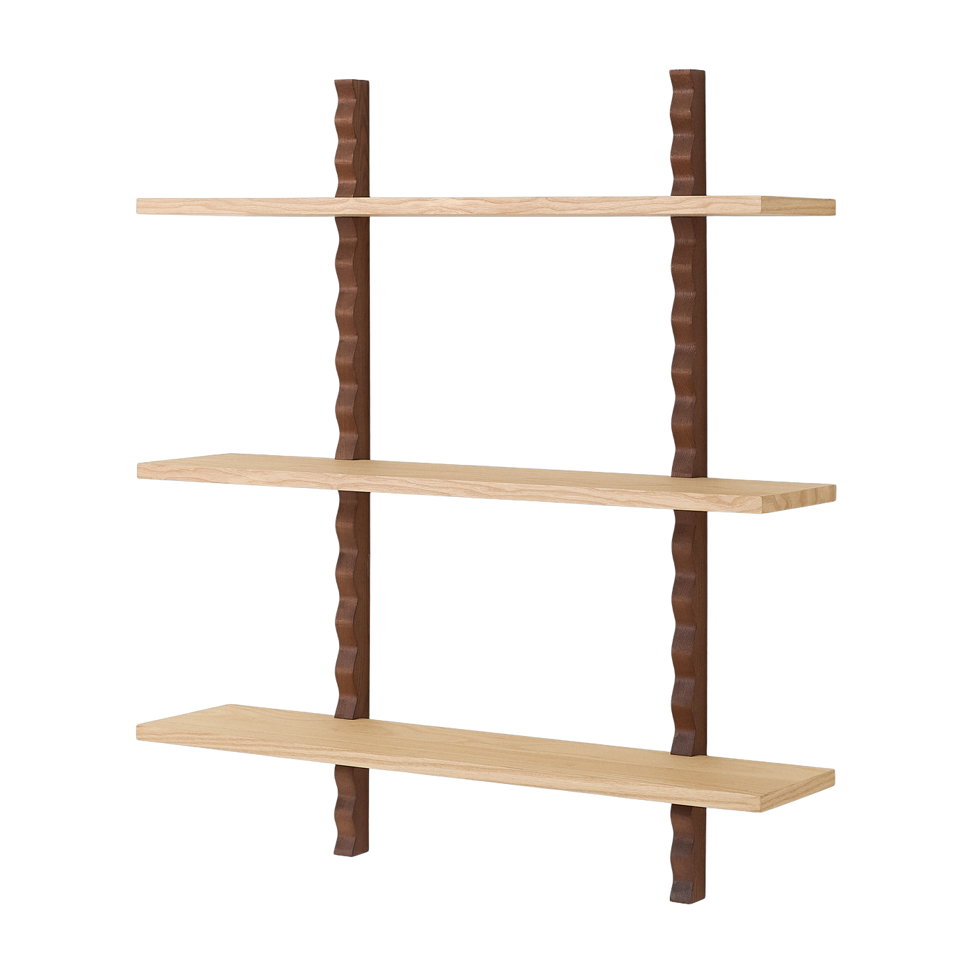 Heju x Nobodinoz Estantería de pared de madera maciza de caucho y fresno natural 90x22x102cm - Nobodinoz