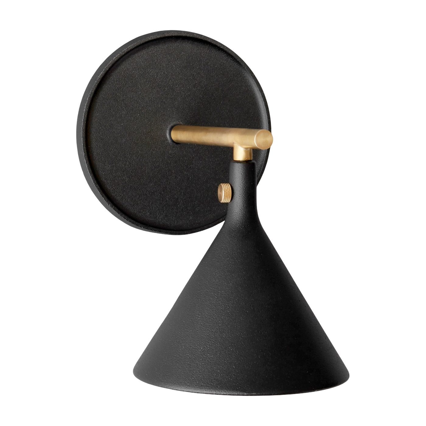 Wall sconce in black cast aluminum and brushed brass detail 19cm Cast Sconce - Audo
