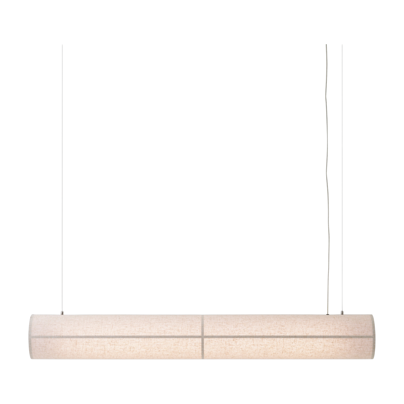 Hashira Lámpara colgante lineal en acero y lino natural 140cm - Audo