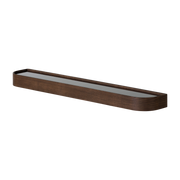 Dark stained oak 118cm Epoch shelf with brackets - Audo