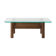 Tavolino in vetro e rovere tinto scuro 100x36, 5cm Brasilia - Audo