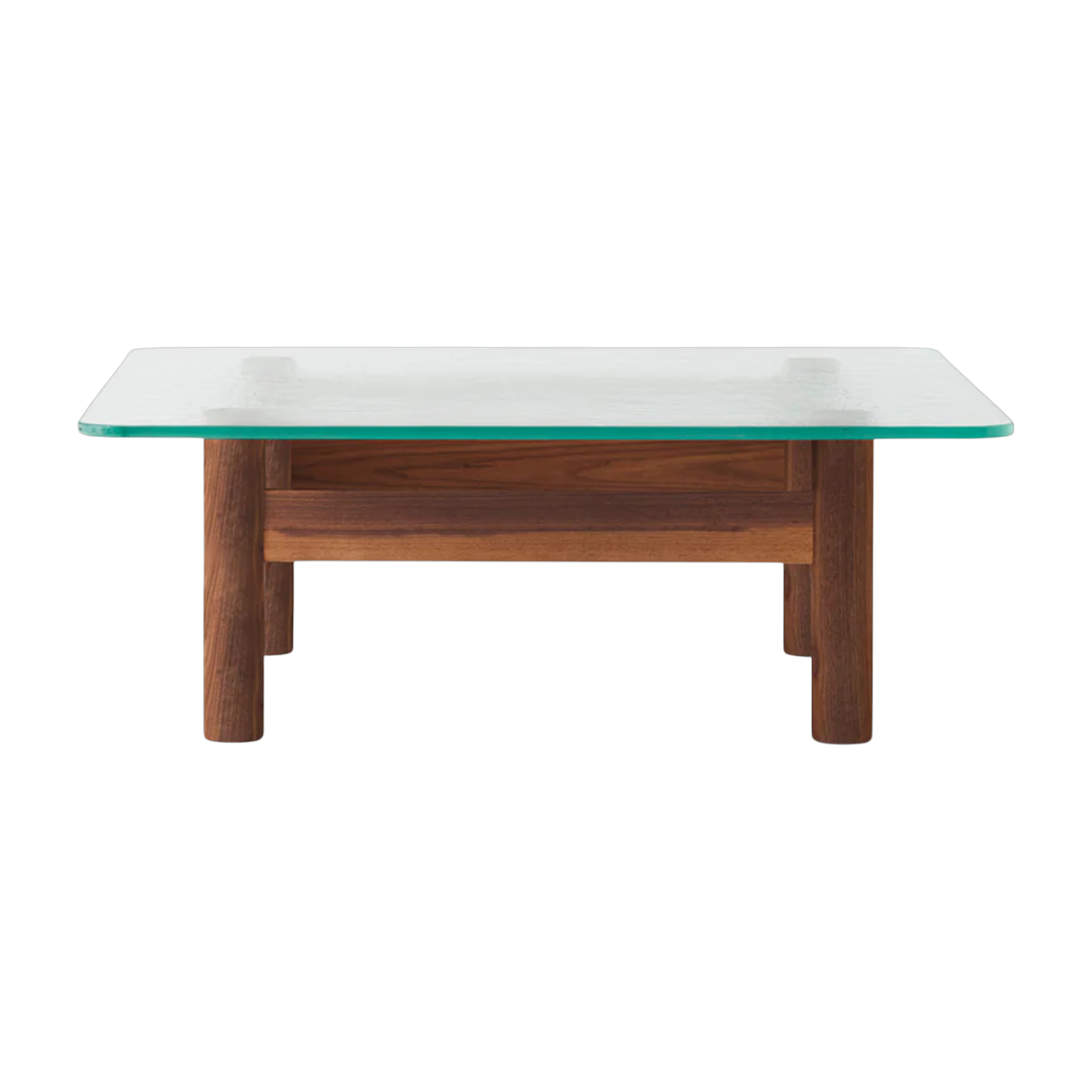 Mesa de centro de cristal y nogal 100x36, 5cm Brasilia - Audo