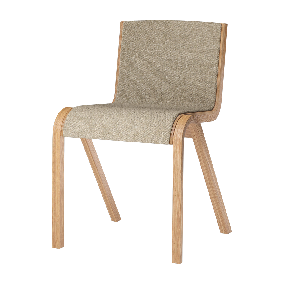 audo Silla de comedor de roble natural y tela bouclé 02 78cm Ready - Audo