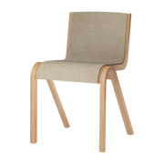 audo Sedia da pranzo in quercia naturale e tessuto bouclé 02 78cm Ready - Audo