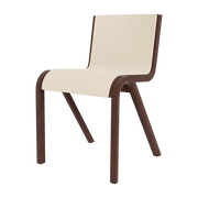 Dining chair in red stained oak and logan jasmine fabric 78cm Ready - Audo