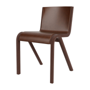 Chaise de salle à manger en chêne teinté rouge et tissu dakar 0329 78cm Ready - Audo