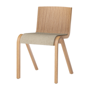 Stuhl mit gepolsterter Sitzfläche aus Natureiche und Schlingenstoff audo 02 78cm Ready -. Audo