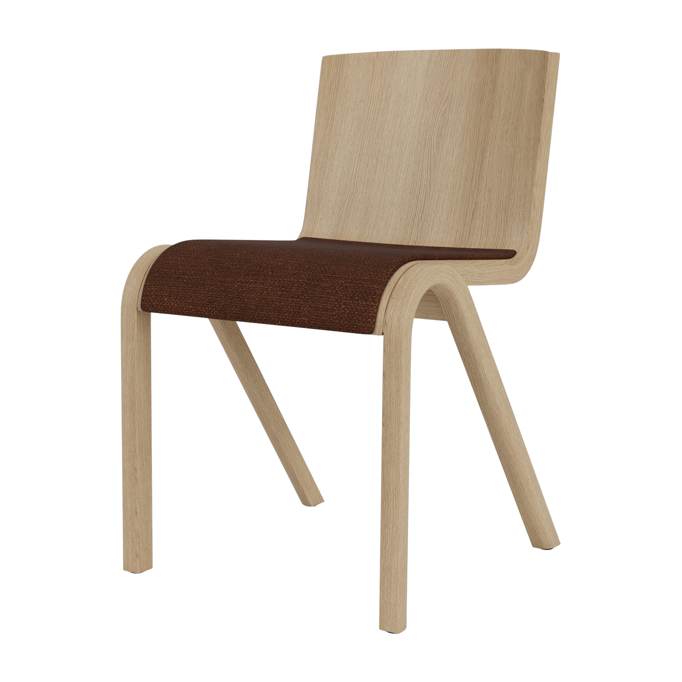Stuhl mit gepolsterter Sitzfläche aus Natureiche und Schlingenstoff audo 08 78cm Ready -. Audo