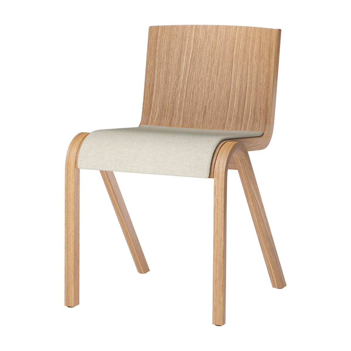 Silla con asiento tapizado en roble natural y tela hallingdal 200 78cm Ready - Audo