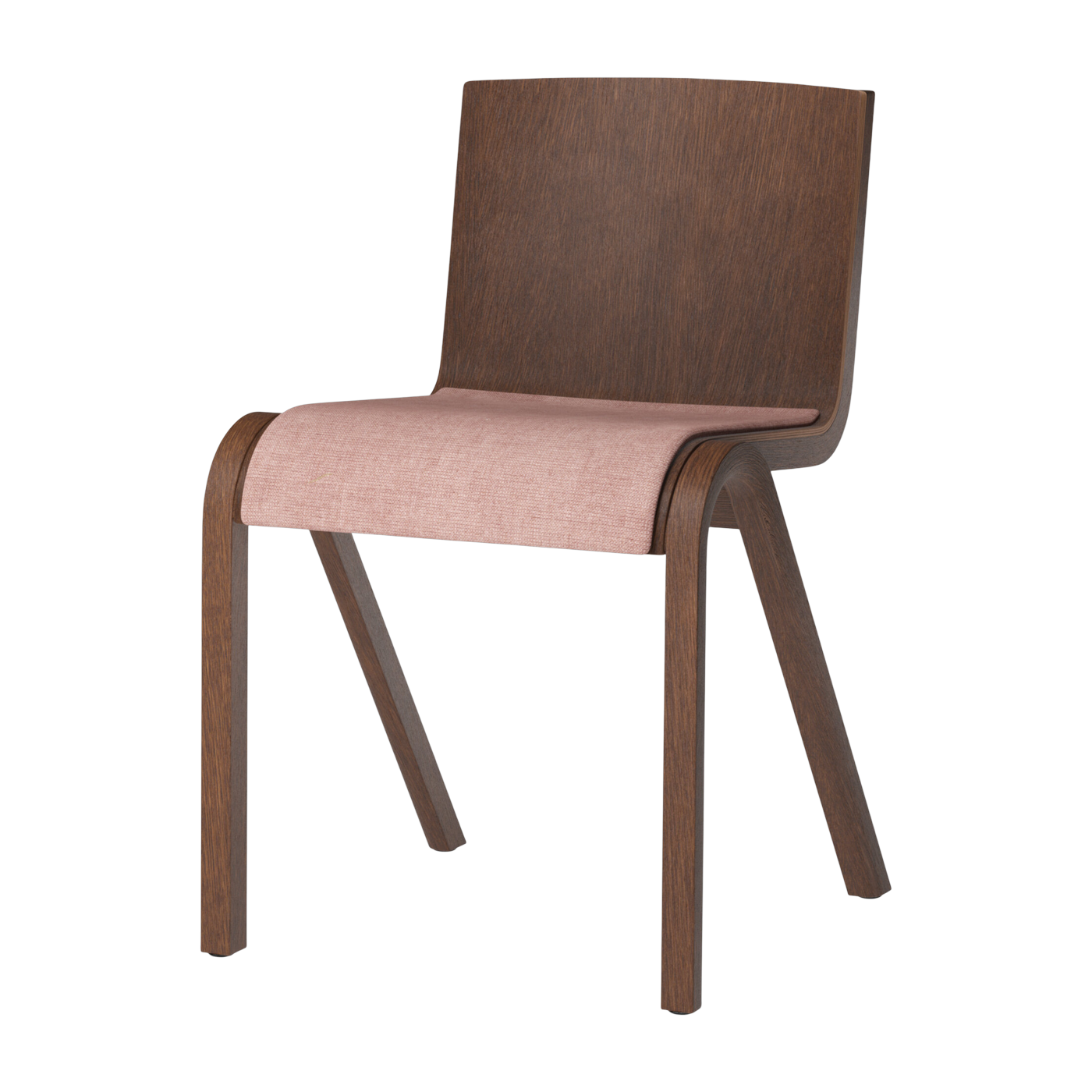 Stuhl mit gepolsterter Sitzfläche aus rot gebeizter Eiche und Canvas-Stoff 356 78cm Ready -. Audo