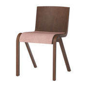 Sedia con sedile imbottito in rovere tinto rosso e tessuto 356 78cm Ready - Audo