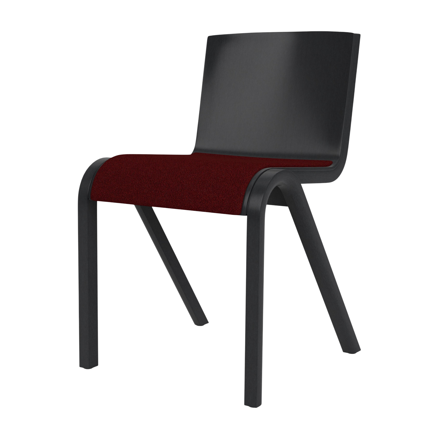 Sedia con sedile imbottito in rovere nero e tessuto nuovo 0570 78cm Ready - Audo