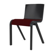 Chair with upholstered seat in black oak and fabric new 0570 78cm Ready - Audo