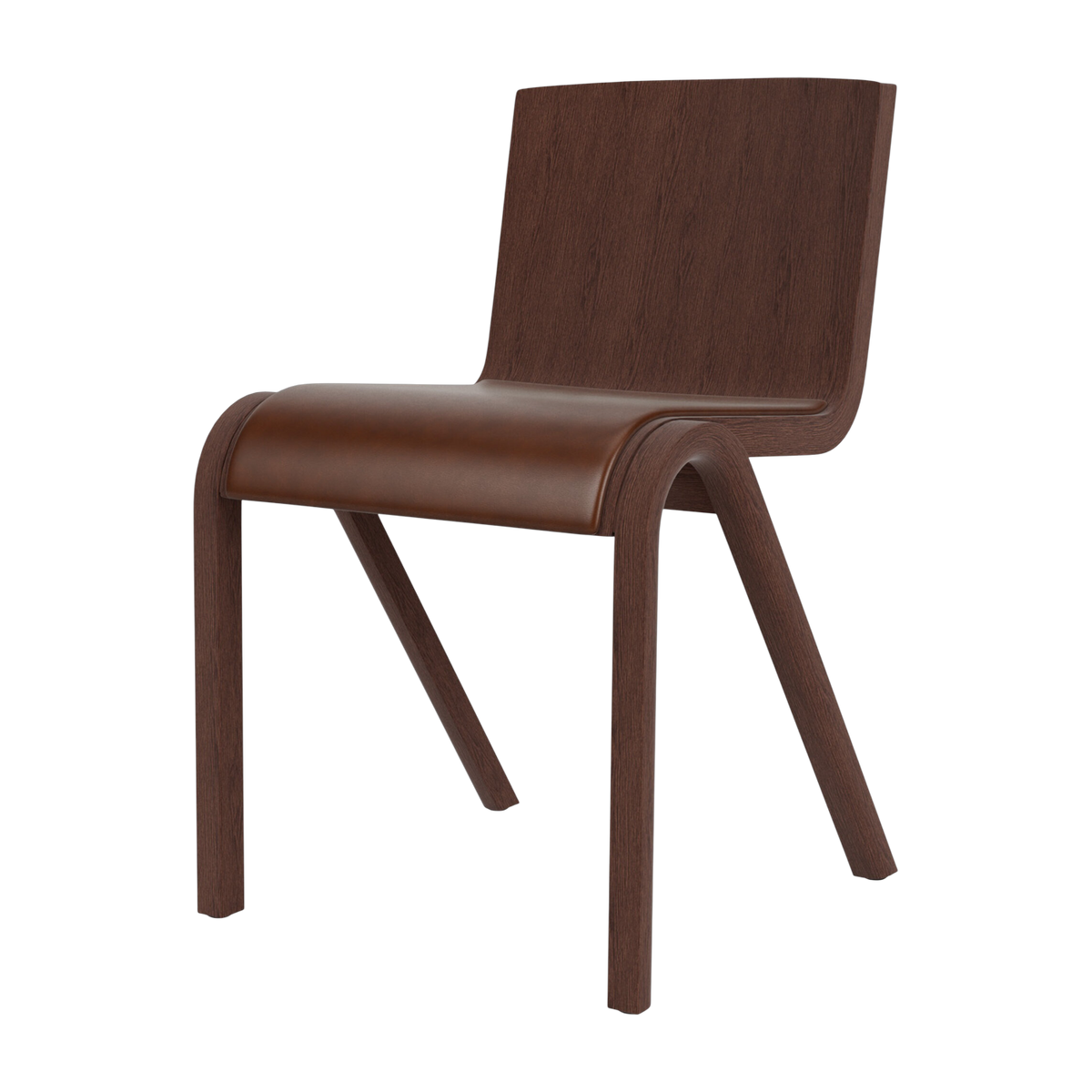 Stuhl mit gepolsterter Sitzfläche aus rot gebeizter Eiche und Dakar-Stoff 0329 78cm Ready -. Audo