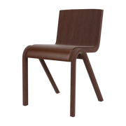Sedia con sedile imbottito in rovere tinto rosso e tessuto dakar 0329 78 cm Ready - Audo