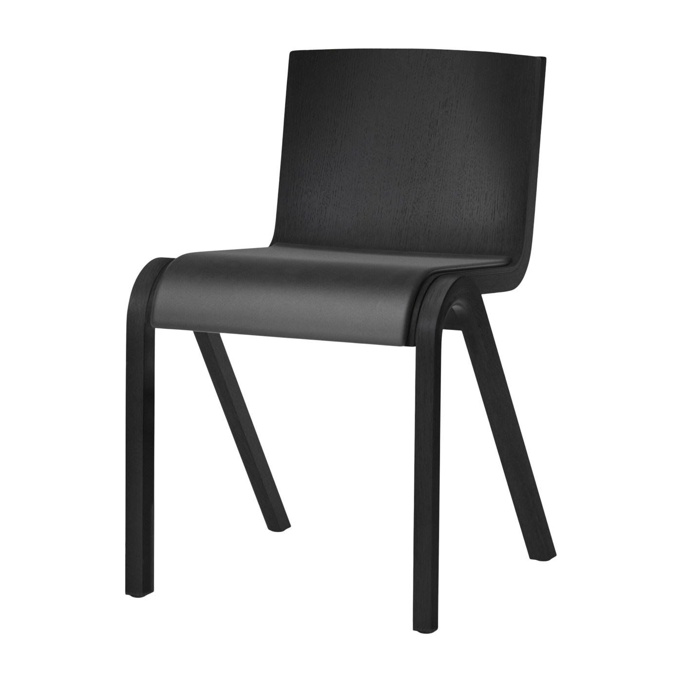 Sedia con sedile imbottito in rovere nero e tessuto dakar 0842 78 cm Ready - Audo