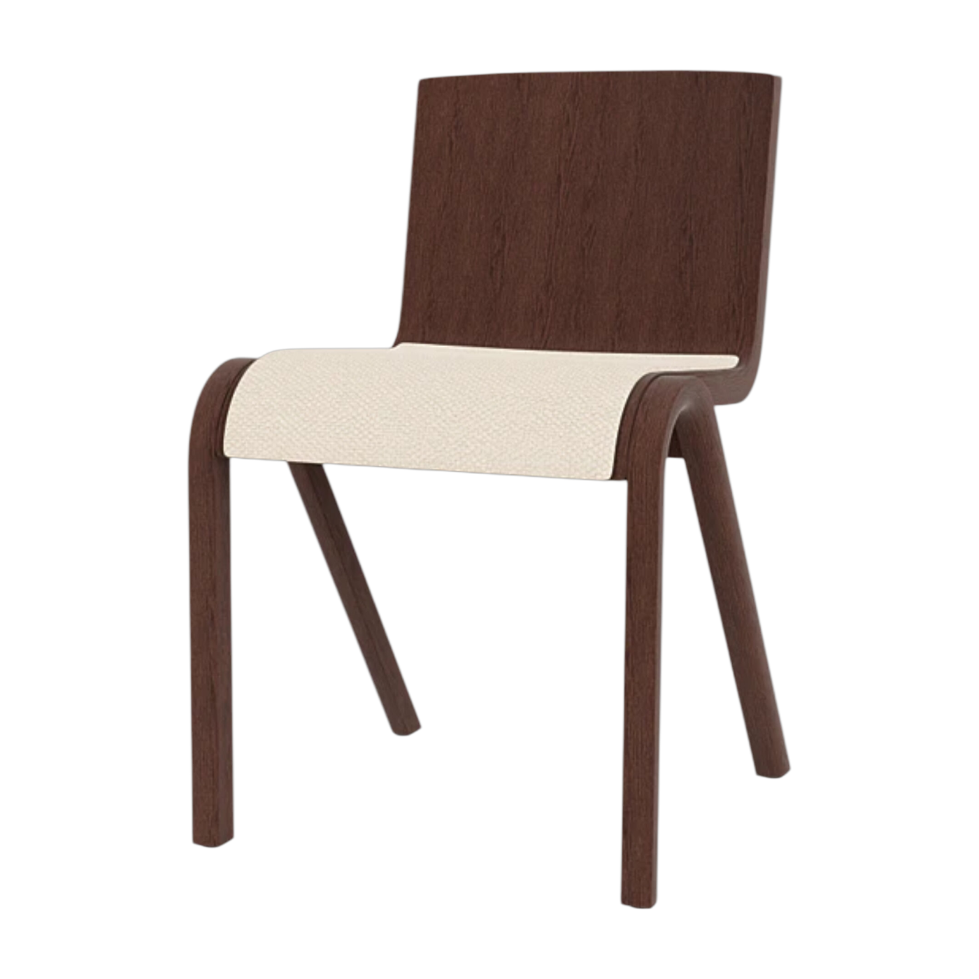 Stuhl mit gepolsterter Sitzfläche aus rot gebeizter Eiche und Stoffbezug logan jasmine 78cm Ready - -. Audo