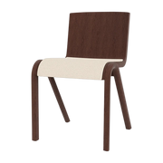 Sedia con sedile imbottito in rovere tinto rosso e tessuto logan jasmine 78cm Ready - Audo