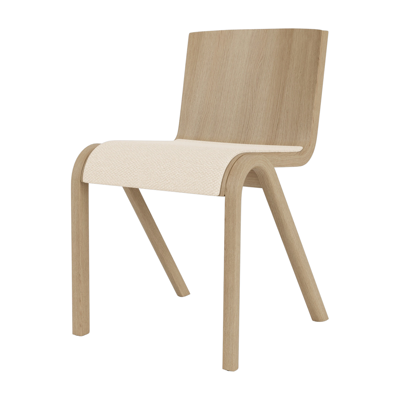 Stuhl mit gepolsterter Sitzfläche aus natürlicher Eiche und Stoff logan jasmine 78cm Ready - Audo