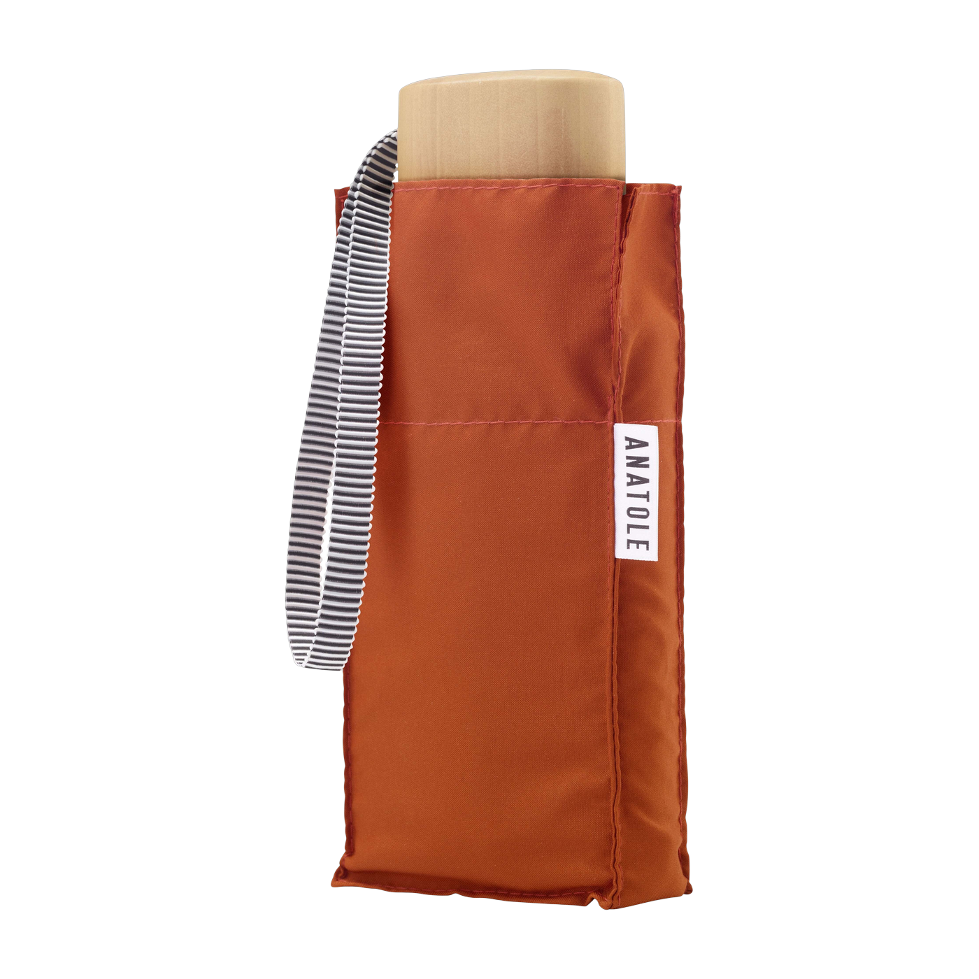 Mini rust-colored wood and recycled canvas umbrella 17. 5cm Louis - Anatole