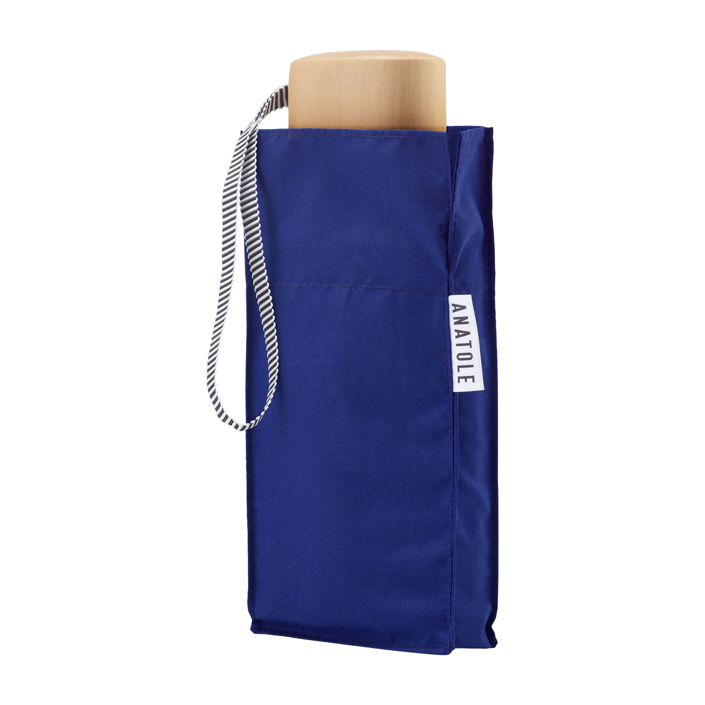 Mini 17. 5cm royal blue wood and recycled canvas umbrella Marguerite - Anatole