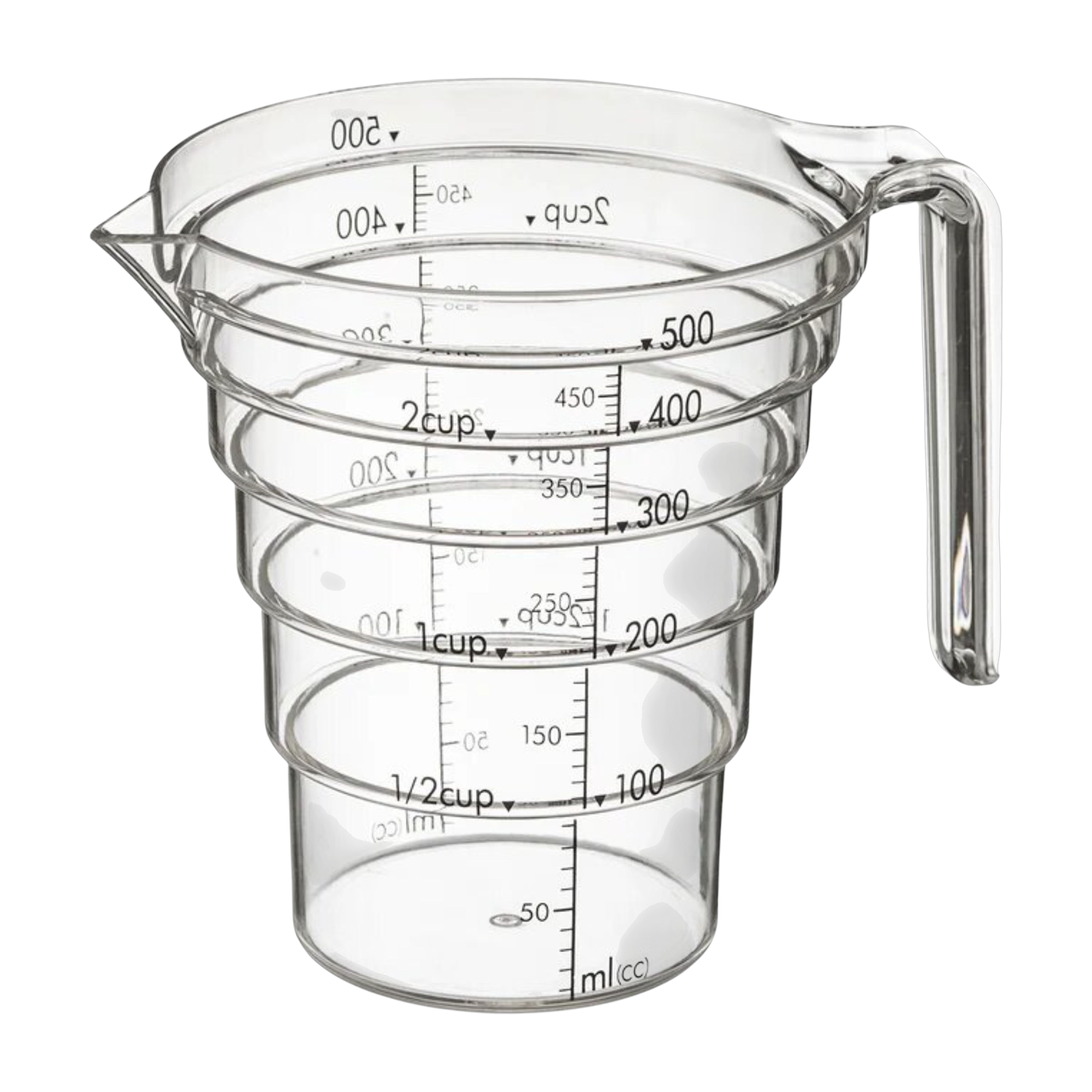 Bicchiere dosatore da 500 ml in plastica trasparente 14, 5x11x12 cm - Yamazaki