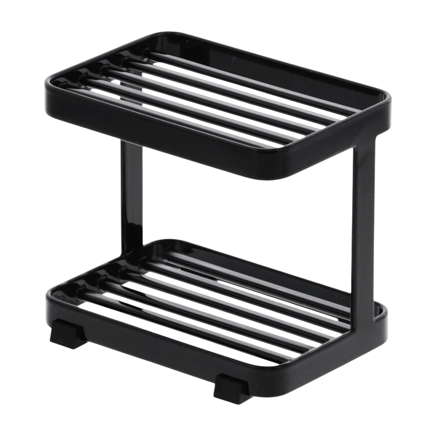 2-level soap dish in black steel 11x7. 5x9. 5cm - Yamazaki