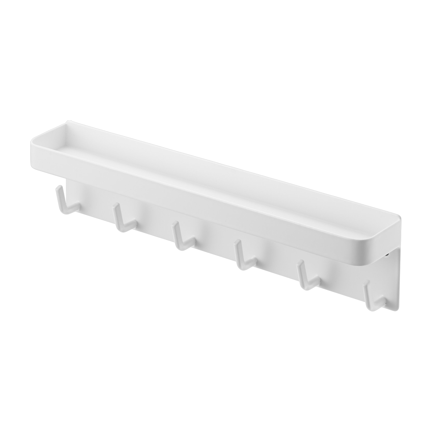 Magnetic key hooks with white steel shelf 24. 5x4. 5x6cm - Yamazaki