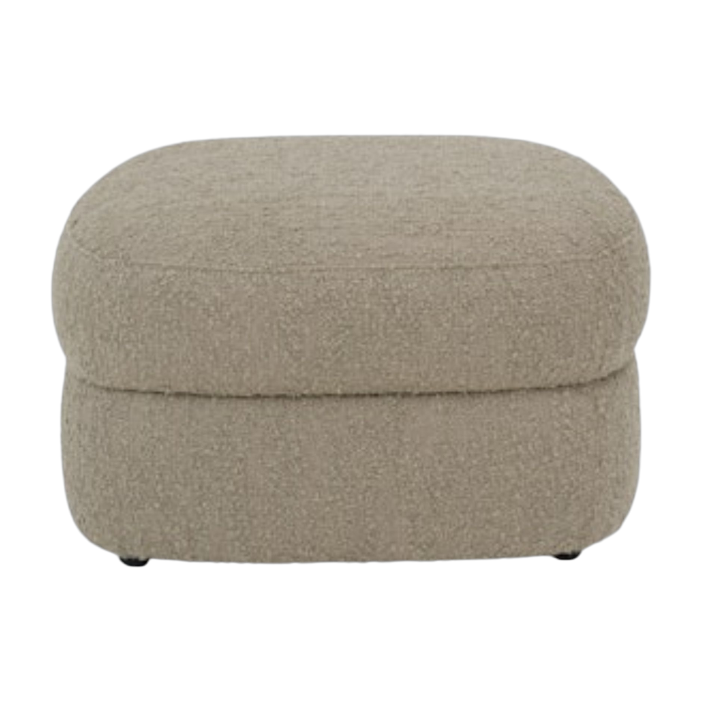 Pouf en bois et mousse marlon taupe 65cm Covent - New works