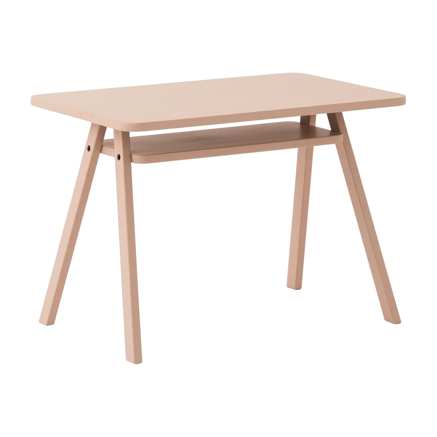 Bureau tavolo per bambini in legno di faggio rosa blush 40x70x50cm Growing Green - Nobodinoz
