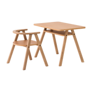 Ensemble bureau with 1 natural solid oak chair Growing Green - Nobodinoz