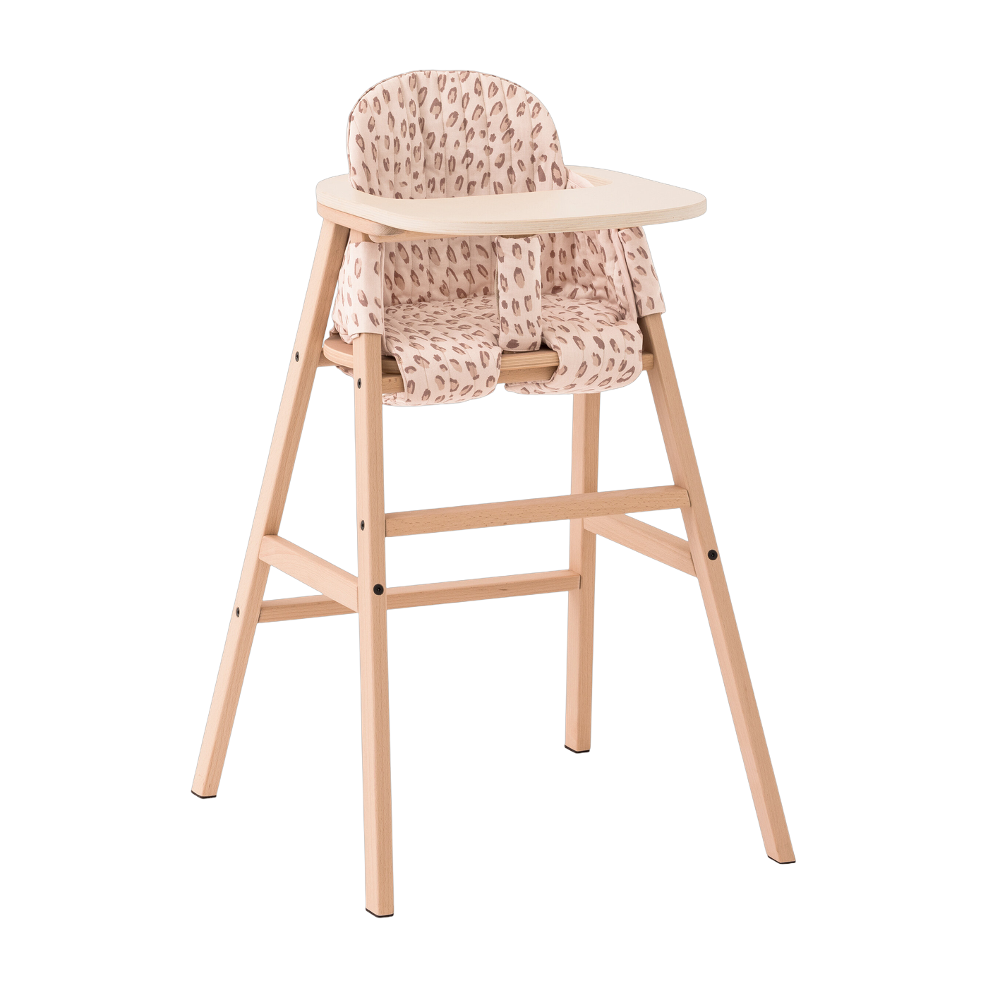 Chaise évolutive avec plateau en hêtre et coussin en coton bio latte Growing Green - Nobodinoz