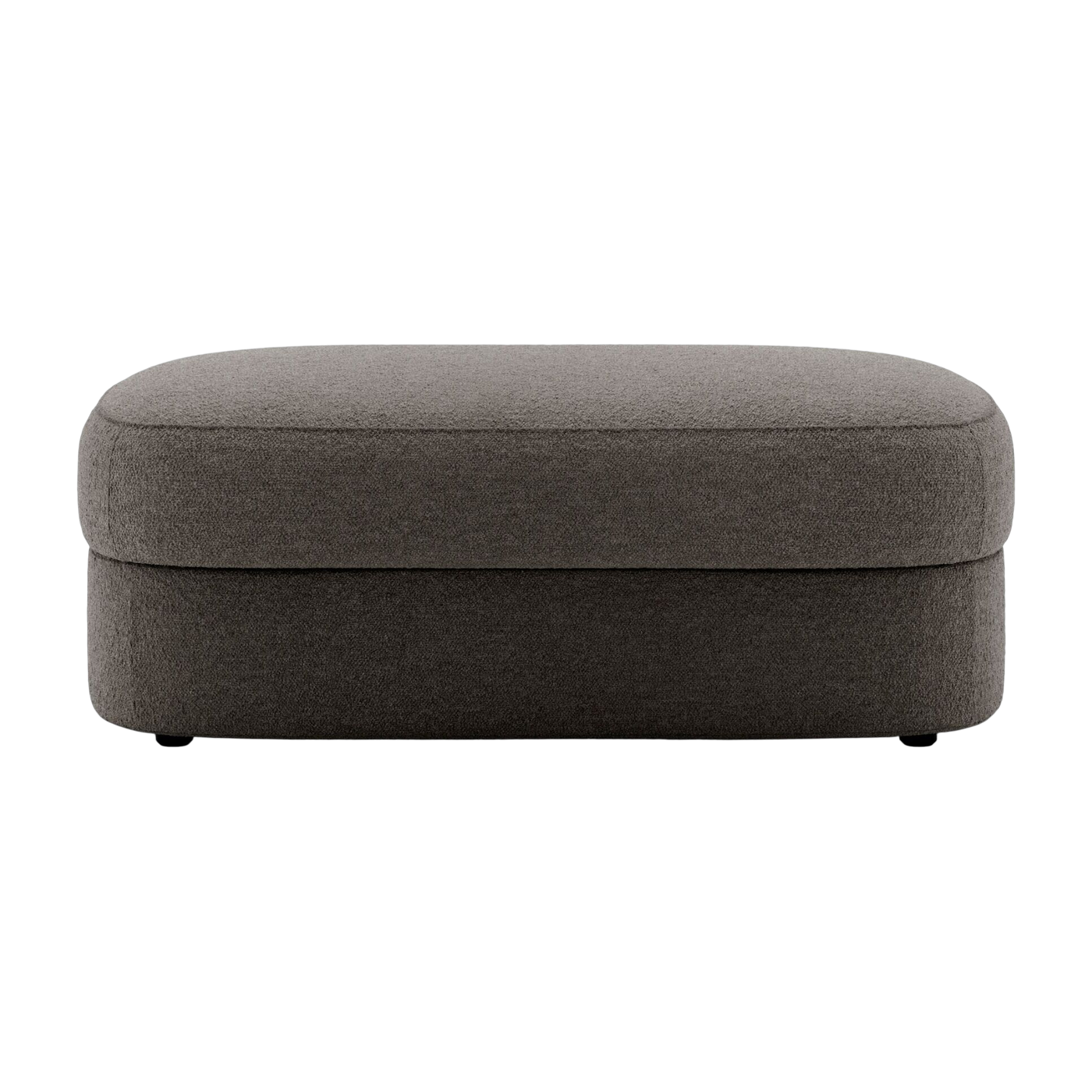 Pouf en bois et mousse dark taupe 100cm Covent - New works