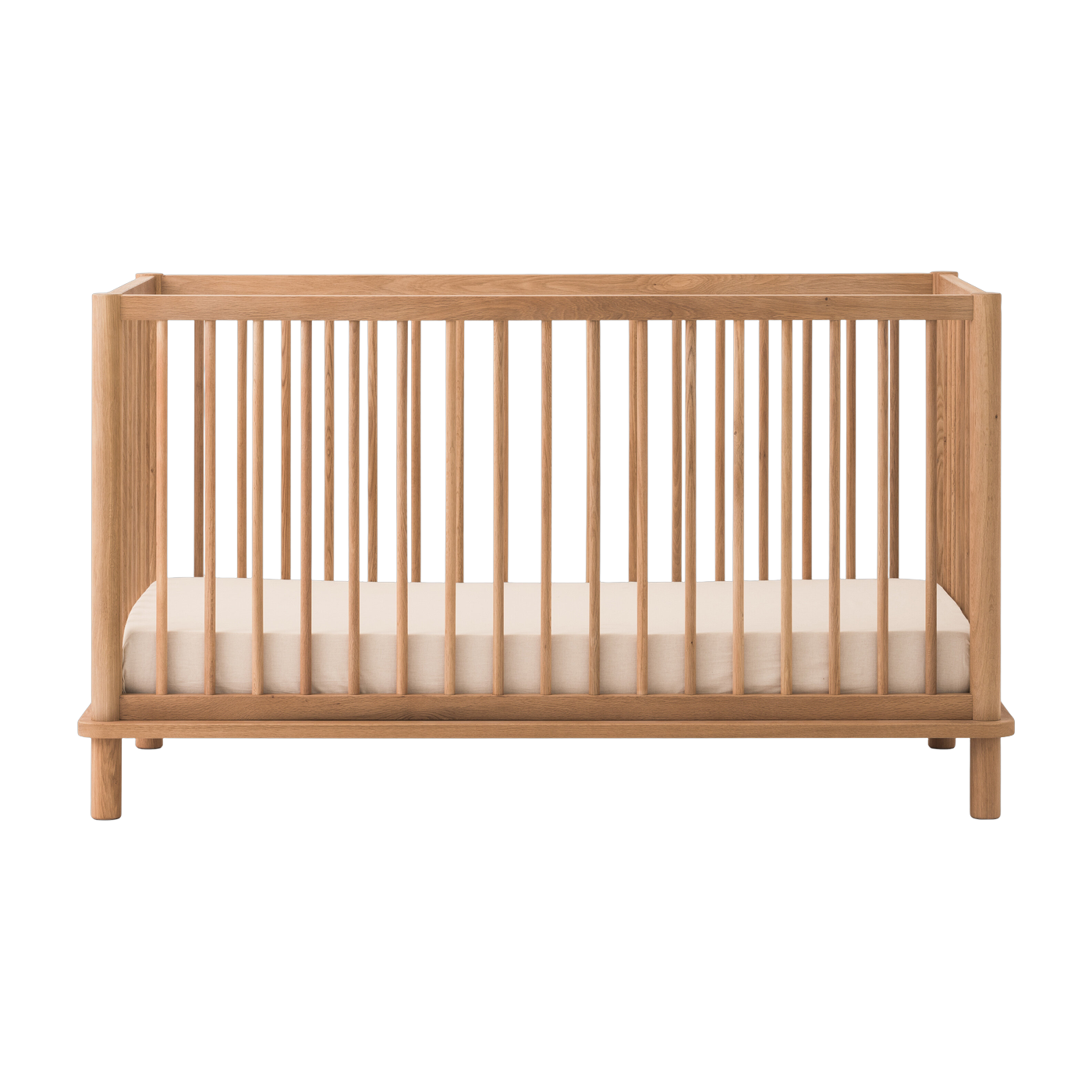Veränderbares Babybett aus massiver Eiche natur 70x140cm Latitude - -. Nobodinoz